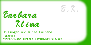 barbara klima business card